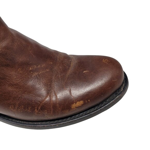 Vtg Stetson‎ Knee-High Brown Woven Leather Equestrian Boots Sz 8.5 Handmade - Picture 9 of 16